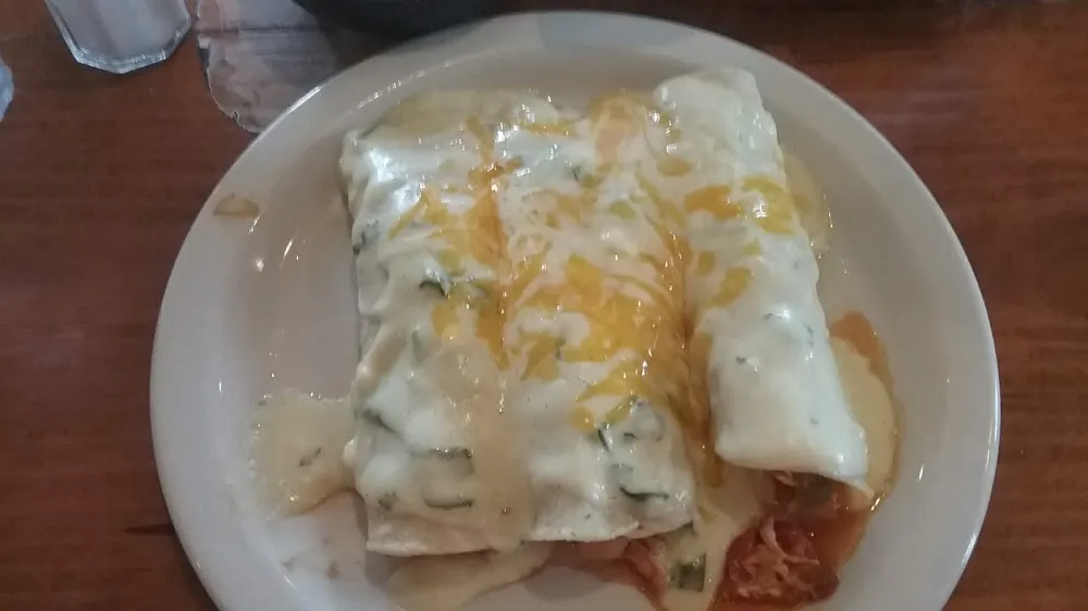 A La Carte' Chicken Enchiladas with Creamy Green Sauce