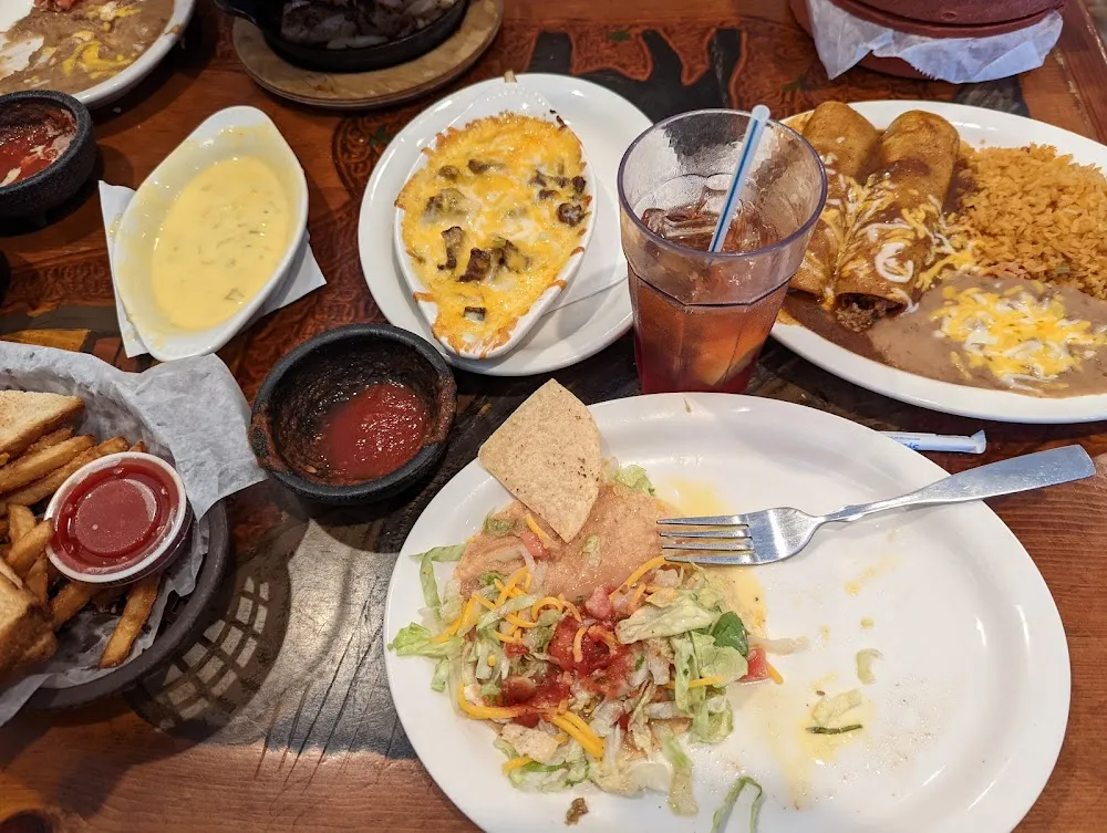 Tostada Queso Flameado Queso and Salsa